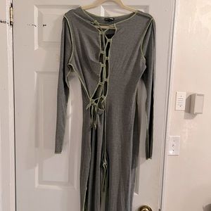 Fashion Nova grey & green cut out jumpsuit. Size L.